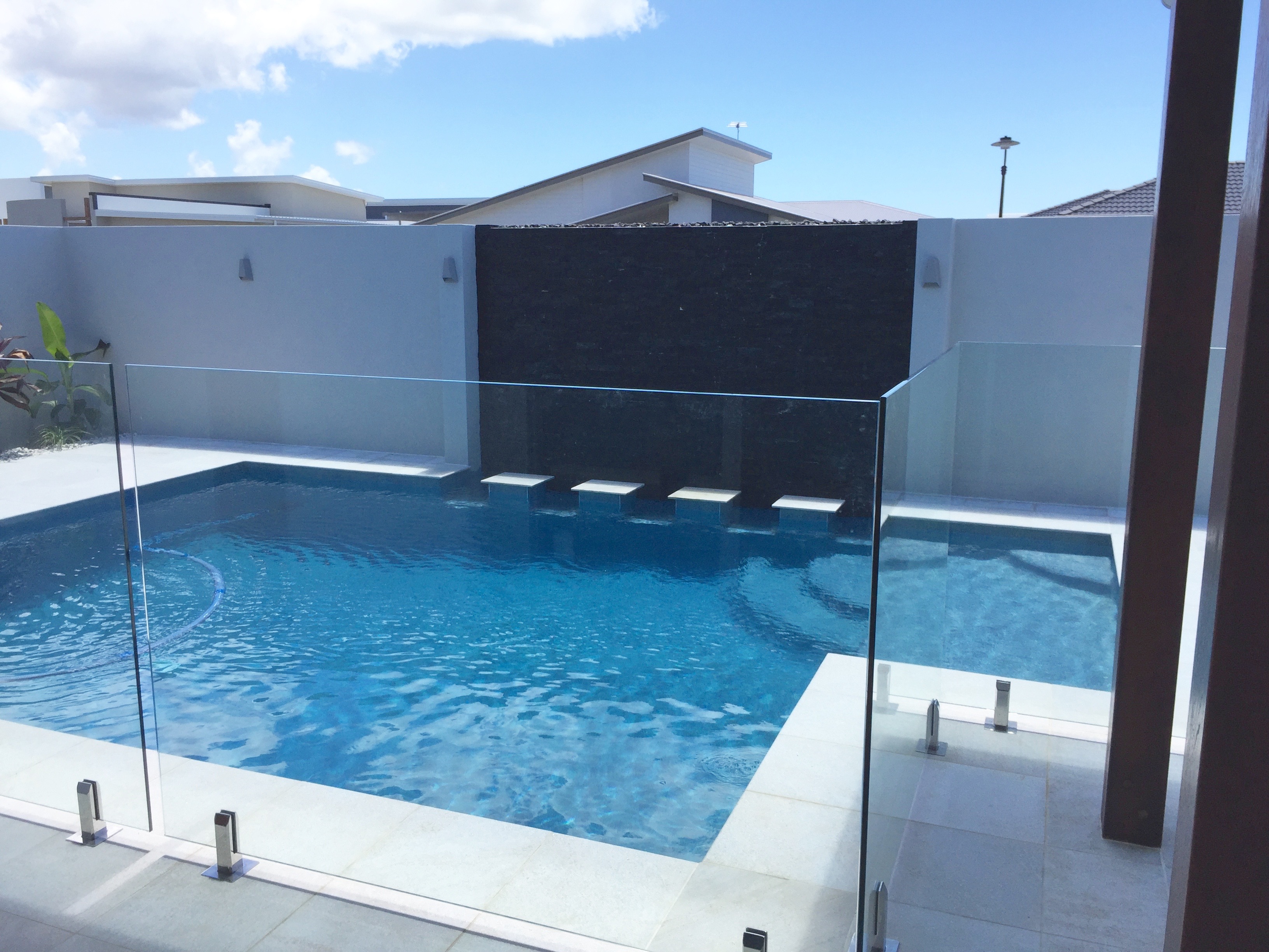 Black Cladded Stone Water Feature